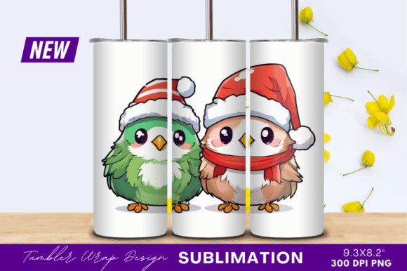 Download Cute Christmas Birds Cartoon Tumbler - Cartoon tumbler Collection