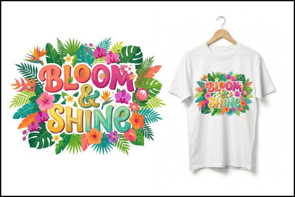 Download Bloom &amp; Shine Tropical Floral Typography - Premium Bundle