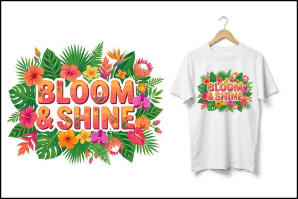 Download Bloom &amp; Shine Tropical Floral Typography - Premium Bundle